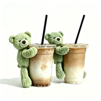 Mini ours en peluche doux à faible MOQ avec rembourrage en coton PP pour ornement latéral de tasse à café, cadeau