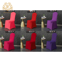 Vente en gros de housses de chaises enveloppées de pieds Housse de chaise d'hôtel personnalisée Housse de chaise blanche élastique épaisse pour salle de réunion de mariage