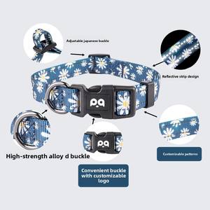कस्टम मुद्रित चिंतनशील पट्टी के अनुकूल क्लासिक शैली कुत्ते कॉलर पट्टा छोटी नस्लों के लिए रिबन सजावट क्रॉस-बॉर्डर - Product Image 3