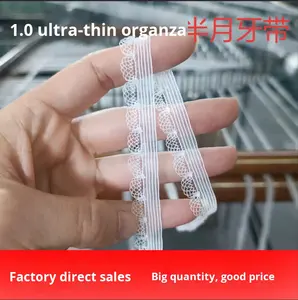 5396/1.0 أورجانزا شفاف فائق الرقة قابل للتنفس صديق للبشرة مادة دانتيل نايلون غير لامع نصف دائري قابل للتخصيص محبوك - Product Image 2