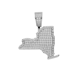 Joyería Hip Hop Personalizada, Dije con Significado, Zirconia Cúbica, Plata de Ley 925, <span class=keywords><strong>Mapa</strong></span> del Mundo de Nueva York - Product Image 5
