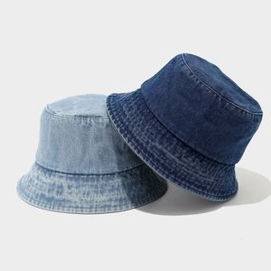 Fashion Trendy Vintage Washed Denim Fisherman <b>Hat</b> Summer Sunshade Character Solid Color Bucket <b>Hat</b> <b>for</b> Women - Product Image 3