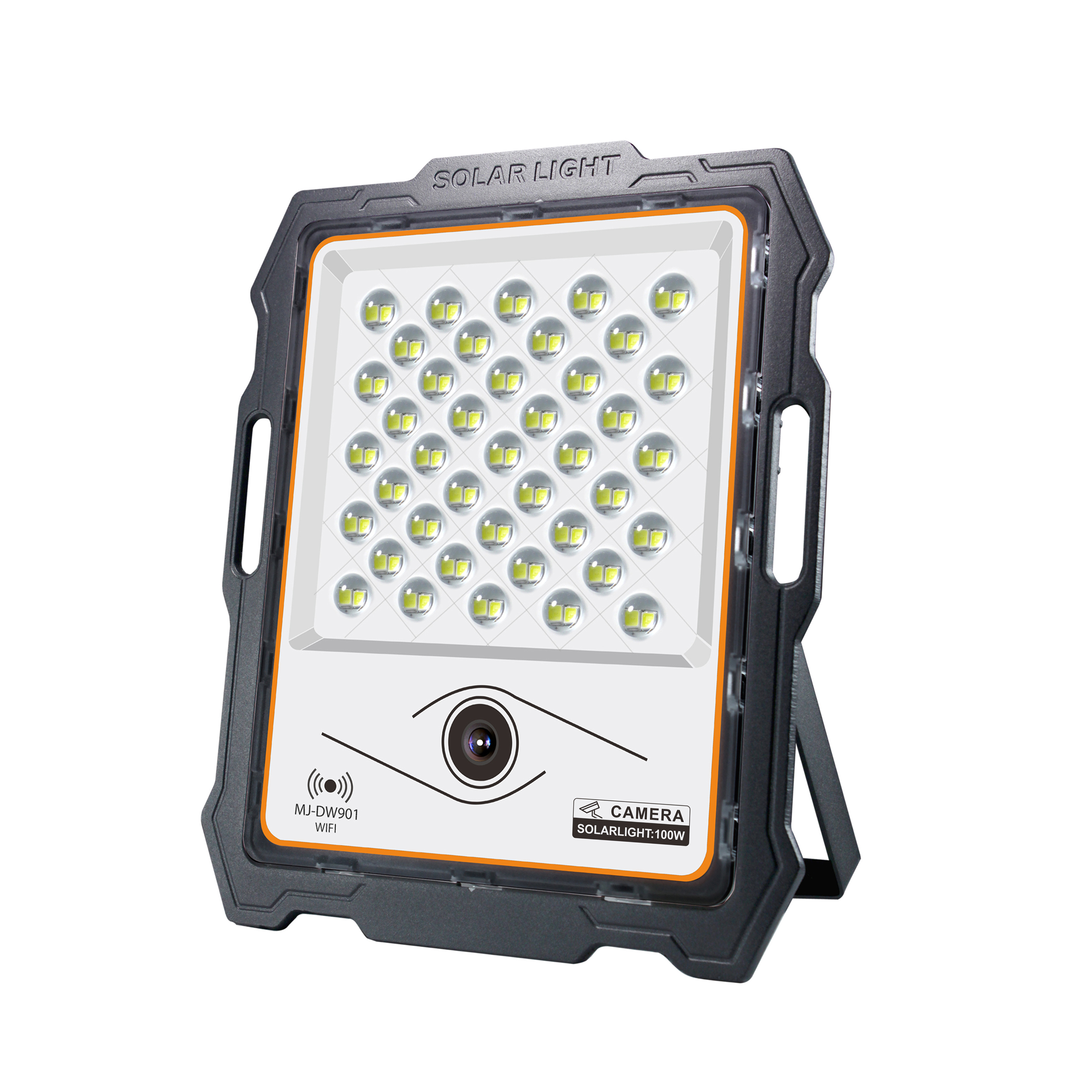 Secure your warehouse remotely 35W solar floodlight lighting system with monitoring LED flood light