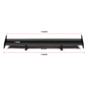 สปอยเลอร์หลังรถยนต์ อลูมิเนียมอัลลอยด์ชั้นเดียว 1100 มม. สีดำด้าน ติดตั้งแบบไม่ต้องเจาะ สำหรับรถแฮทช์แบ็ก - Product Image 1