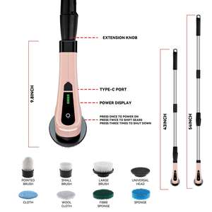 Nettoyeur Turbo 8-en-1 : <span class=keywords><strong>Balai</strong></span> <span class=keywords><strong>Électrique</strong></span> de Cuisine <span class=keywords><strong>Rotatif</strong></span> Automatique avec Brosse à Poussière et Éponge à Vaisselle pour un Nettoyage Efficace - Product Image 6