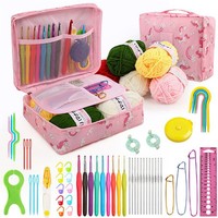 Kit de crochet DIY exquis de haute qualité, divers accessoires en laine, ensemble d'outils de tricot pour les débutants en artisanat