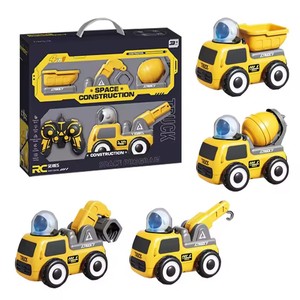 Véhicule télécommandé 4 en 1 : <span class=keywords><strong>Camion</strong></span> de pompiers, Excavatrice, Modèle RC 4 canaux, Véhicule d'ingénierie spatiale, Jouets de voiture télécommandés - Vente chaude - Product Image 1