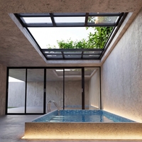 Grande fenêtre coulissante à battant pour salles de bain ensoleillées, avec capteur motorisé, cadre en aluminium, insonorisation efficace, design électrique populaire