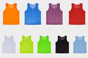 2026工厂快干聚酯透气软条纹定制运动队篮球服训练足球背心足球围兜 - Product Image 4