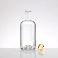 Bouteilles en verre de vodka à fond concave de haute qualité Belles bouteilles de whisky avec une forme élégante en gros