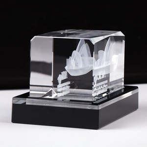 Casa de la <span class=keywords><strong>Opera</strong></span> de Sidney, 3d cubo de cristal grabado con láser, recuerdo artístico y a la moda, nuevo diseño - Product Image 3