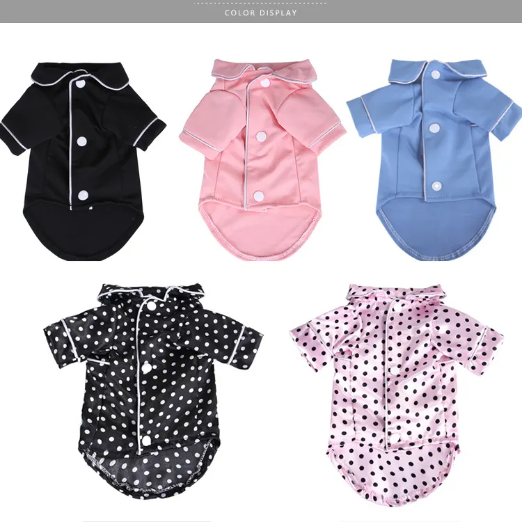 New Arrivals Fashion Pet Products Clothes Comfortable Pet Dog Pajamas Breathable Dog Pajamas Cute Dog Clothing Solid Cute Dress