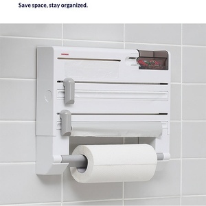 Storage Box 6in1Multifunctional <b>Kitchen</b> Rack No Drilling Organizer for Cling Film, Paper Towel & <b>Foil</b>, Space Saving Wall Mount - Product Image 3