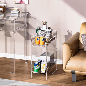 Clear Acrylic Side <strong>Table</strong> <strong>Narrow</strong> Slim End <strong>Table</strong> for Small Spaces Skinny Nightstand <strong>Bedside</strong> <strong>Table</strong> for Bedroom Living Room Office - Product Image 6