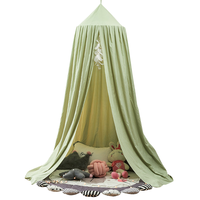 Moustiquaire de lit ronde pliante de haute qualité avec kit de suspension complet pour enfants, usage domestique, en polyester/coton imprimé