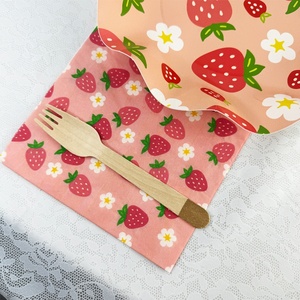 DAMAI Strawberry Party Tableware Set Birthday Party <b>Decoration</b> <b>Summer</b> Fruit Party Supplies Paper Plates Napkins for Birthday - Product Image 5