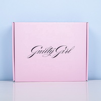 Boîte d'expédition en carton ondulé rose personnalisée avec impression couleur intégrale à l'intérieur pour l'emballage d'expédition de lingerie et de vêtements
