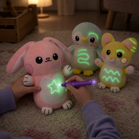 Jouet en peluche qui brille dans le noir, stylo à dessin UV, animal en peluche lumineux, lapin, pingouin, souris, ours, jouet doux, cadeau pour l'heure du coucher des enfants