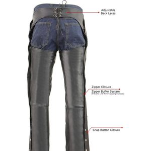 หนัง MLM5505รถจักรยานยนต์หนังสีดำพรีเมี่ยมของผู้ชาย2025 Chaps ความร้อนเรียงรายไปด้วยเทคเย็นสำหรับการแข่งรถ - Product Image 6