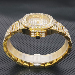 Fashionable Diamond Studded Starry Sky Square Calendar Rubber Stainless Steel <b>Case</b> 3BAR Water Resistant Quartz Watch for Men - Product Image 6