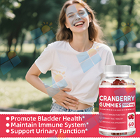 Gummies véganes sans sucre OEM/ODM/OBM à la canneberge pour la santé des voies urinaires, extrait de canneberge pour femmes, aide à nettoyer