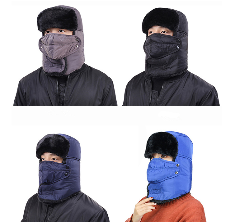 Уличные шапки из флиса/Русская ушанка теплая шапка/модные зимние меховые шапки