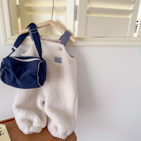 Hiver pour enfants nouveau polyester solide deux couleurs version coréenne de laine d'agneau et cachemire épais surceinture pantalon pour les filles