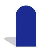 Support d'arche métallique avec housse en tissu personnalisée en porcelaine bleue et blanche pour la décoration de mariages, anniversaires et événements