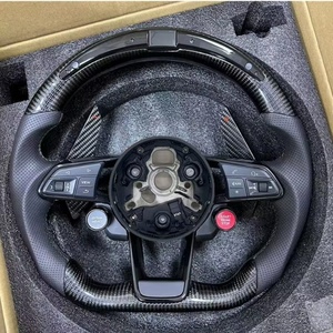 Volante de Fibra de Carbono con Gamuza y LED para <span class=keywords><strong>Audi</strong></span> TT R8 S3 S4 S5 S6 S7 RS3 RS4 RS5 RS6 A6 C7 <span class=keywords><strong>RS</strong></span> Q5 Q6 A4 A5, Accesorios para Coche - Product Image 3