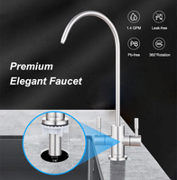 Robinet d'eau froide double à connexion rapide en acier inoxydable pour osmose inverse, rotation manuelle à 360°, résistant à la rouille, installation facile