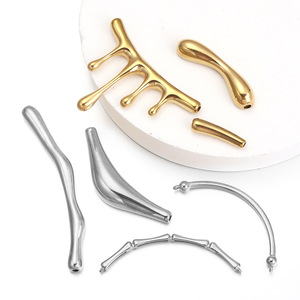 Colgante de Acero Inoxidable con Forma de Lágrima, Tubo Perforado Curvado en U, Accesorio de Joyería DIY Unisex - Product Image 1