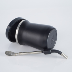 <span class=keywords><strong>Gourde</strong></span> à maté en acier inoxydable 304 à double paroi de 8 oz avec couvercle en silicone anti-fuite et paille <span class=keywords><strong>filtrante</strong></span>, écologique - Product Image 3