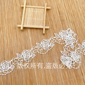 Dentelle brodée en polyester pour vêtements d'enfants et accessoires textiles de maison, garnitures en dentelle hydrosoluble – Fabricant - Product Image 4