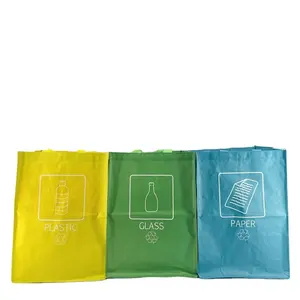 Strong reusable laminated storage bags garbage bag for recycling sorting, waste sorting