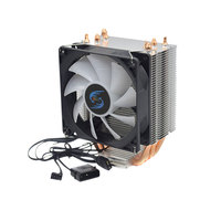 Ventilateur de refroidissement d'air pour PC de bureau gaming, dissipateur thermique CPU 12V 4 broches à 4 tubes en cuivre, avec éclairage RGB et matériau plastique