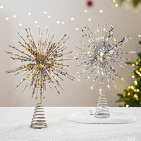 Weihnachtsbaum-Sternaufsatz mit Lichtern, Fünfeckige Form, Moderner Minimalistischer Hängender Schmuck