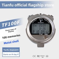 Stopwatch Elektronik Tianfu Brand TF100F Berbahan Aluminium Alloy Tiga Baris 100 Jalur Anti Selip Dapat Disesuaikan dengan Fitur Countdown Timer
