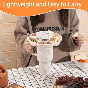 Tazón para Snacks de Almidón de Maíz para Stanley Cup de 40oz con Asa, Bandeja Biodegradable para Snacks Stanley, Organizador Reutilizable con Múltiples Compartimentos - Product Image 6
