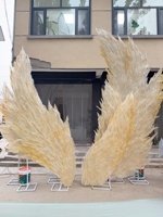 QZ032 Décoration de scène géante pour mariage, ailes d'ange, style futuriste, en organza, à installer