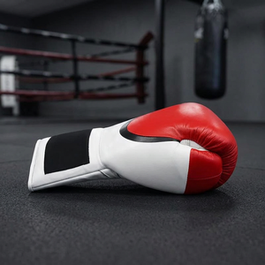 Guantes de Boxeo de Cuero Blancos y Rojos con Cordones, Equipo de Sparring de Dedos Completos para Adultos - Product Image 3
