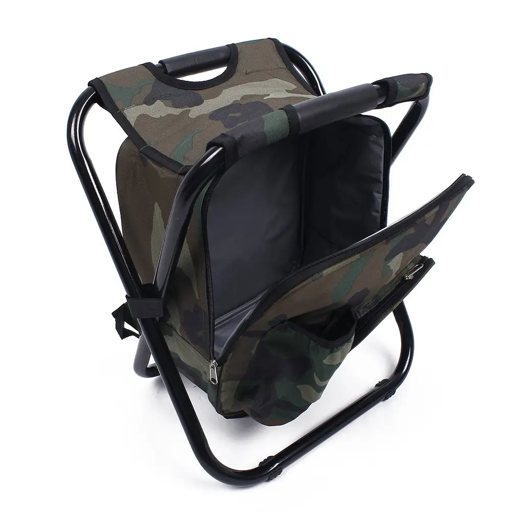 Taburete plegable portátil para acampar, silla de playa plegable con bolsa de refrigeración de hielo, ligera, Oem, buena calidad