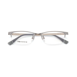 Montures de lunettes demi-cerclées rectangulaires en alliage pour hommes Danyang 34988, avec verres en résine légers et design quadrilatère - Product Image 1