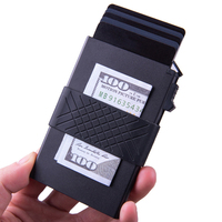 X-WORLD dompet ramping aluminium minimalis pria, dompet penghalang uang dan tempat kartu ID kredit dengan desain Pop-Up