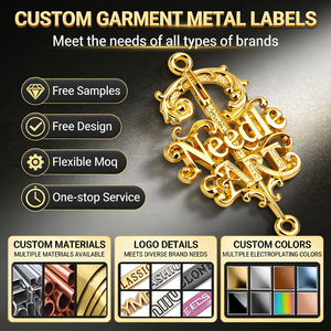 Etiquetas Metálicas Personalizadas para <span class=keywords><strong>Ropa</strong></span> con Forma <span class=keywords><strong>de</strong></span> Rollo y Logotipo en Relieve 3D para Prendas y Bolsas - Product Image 2