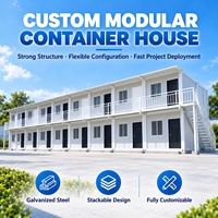 Bangunan Asrama Modular Dua Lantai Tahan Api Terisolasi yang Dapat Dipindahkan, Rumah Prefabrikasi, Rumah Kontainer untuk Dijual