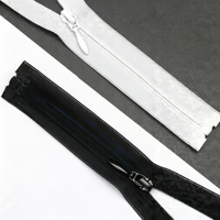 # 3 Fermetures éclair en nylon invisibles à extrémité ouverte, bord dentelle, noir et blanc, pour doudounes légères, oreillers et accessoires vestimentaires