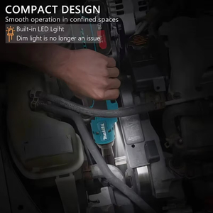 Clé à <span class=keywords><strong>cliquet</strong></span> au lithium <span class=keywords><strong>Makita</strong></span> 1/2 pouce à couple élevé, avec poignée ergonomique pour l'installation de meubles et la réparation de machines - Product Image 4