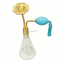 Flacon en verre transparent de 90 ml en forme de fleur, double couche, pour échantillons de parfum et de café, avec bouchon à air comprimé