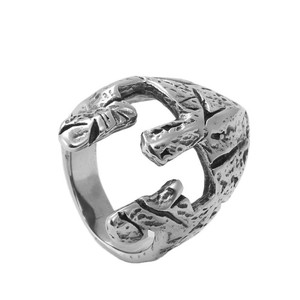 Anillo de Casco Espartano de Acero de Titanio Estilo Europeo Americano, Joyería de Moda Retro Punk Plateada para Hombre 213013 - Product Image 5