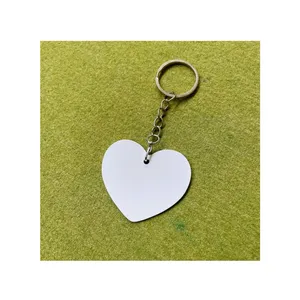 Heat Transfer DIY Crafts keychain blanks Printable Double-sided Sublimation Metal Keychains Heart Circle Round Shape